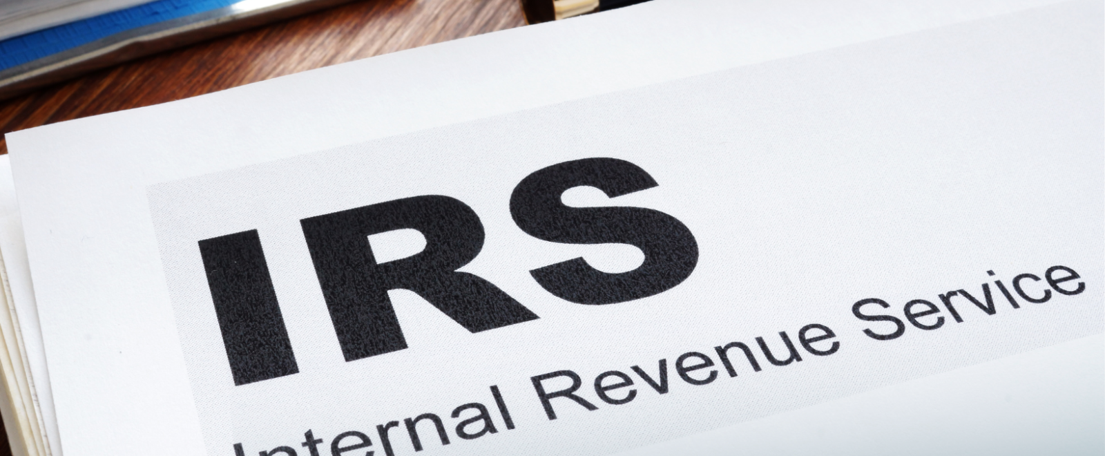 Paperwork with "Internal Revenue Service" heading