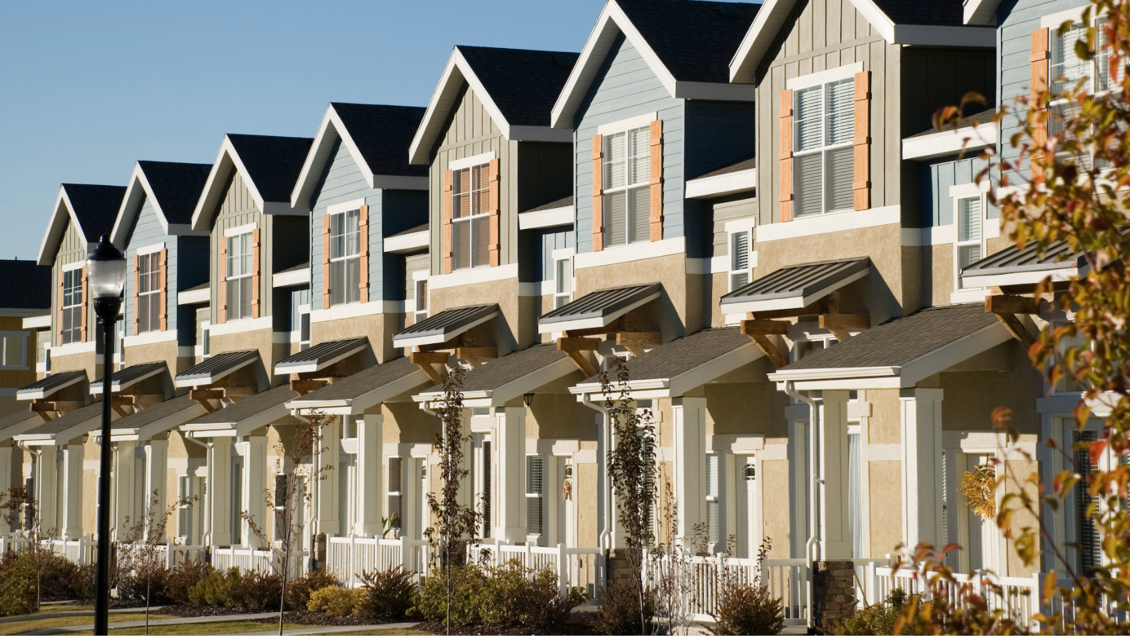 A row of townhomes
