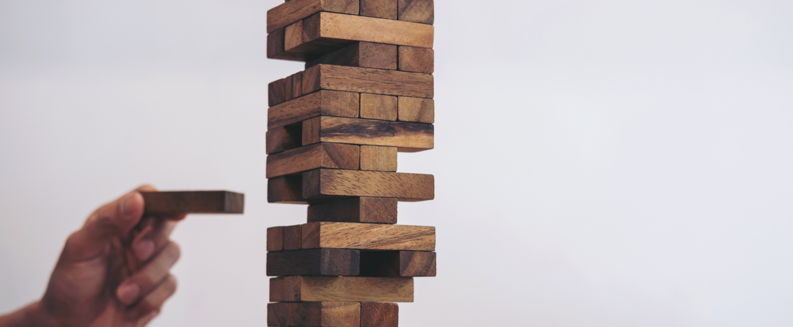 A tower of wooden blocks.