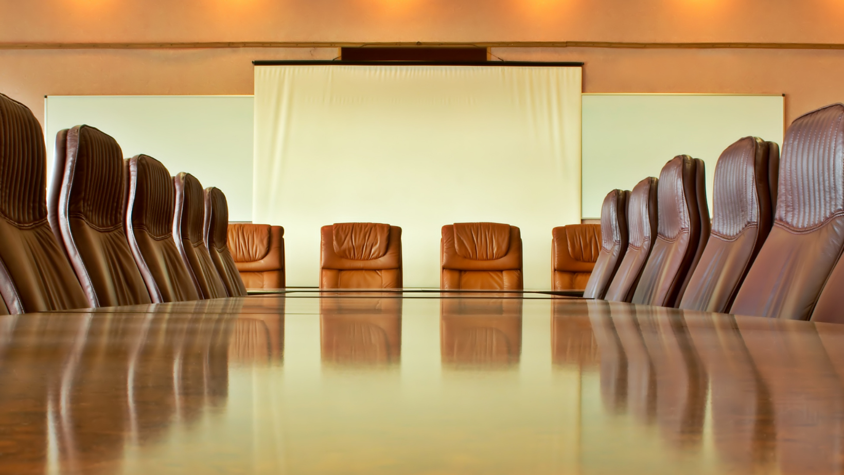 Empty chairs in a boardroom