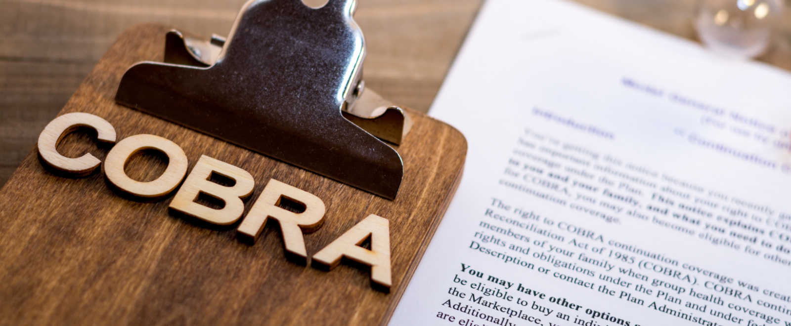Clipboard that says "COBRA"