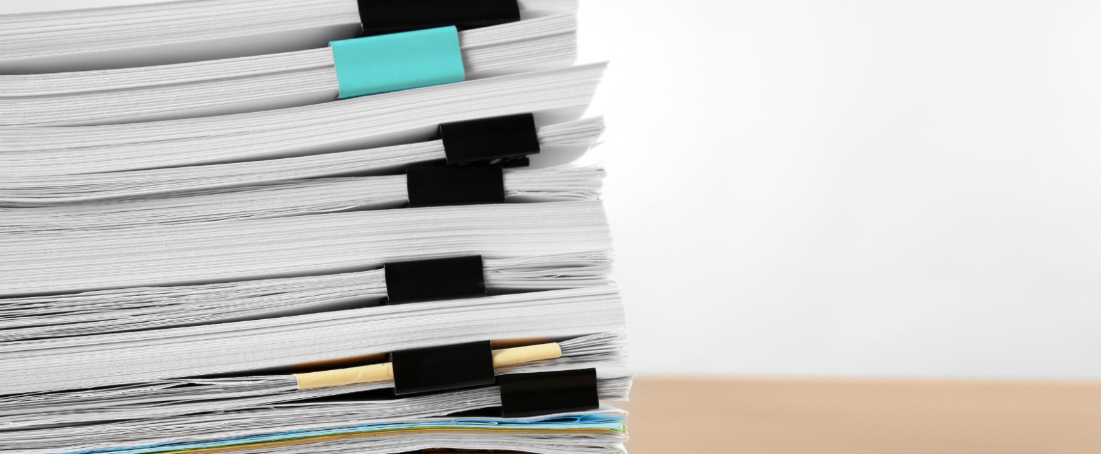 Stack of papers.